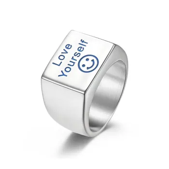 Luminous Smiley Face Titanium Steel Ring