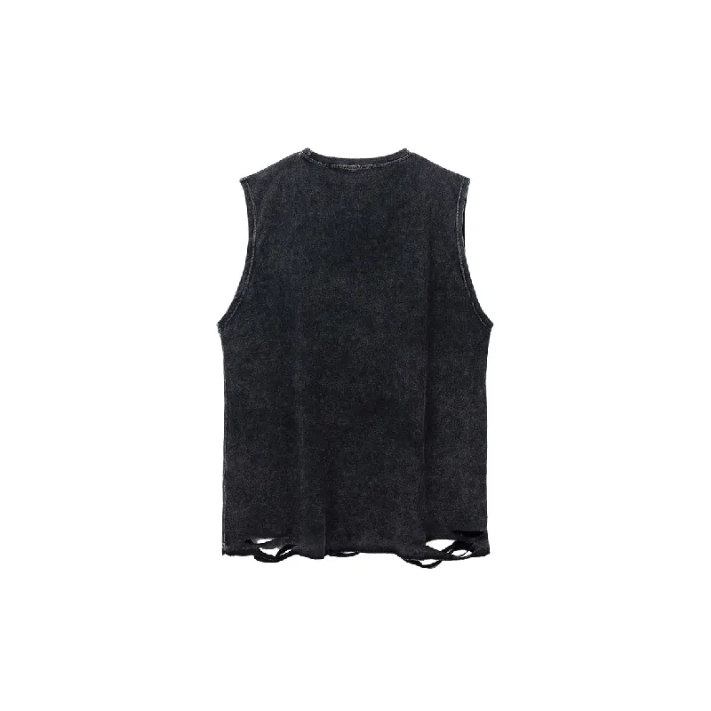 Retro Loose Cotton Blended Fabric Vest-1