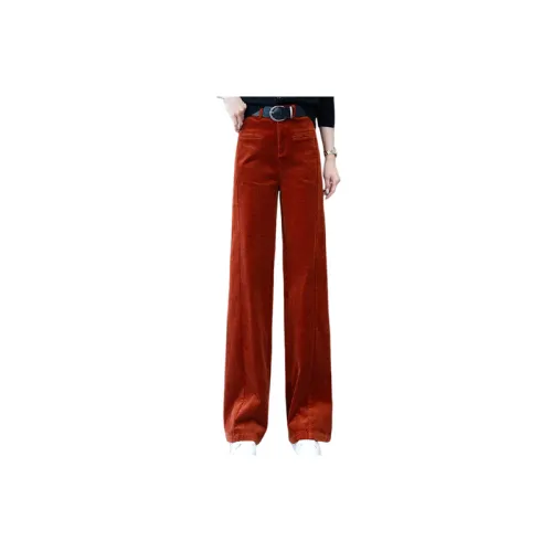 Fashionable Wide Leg Corduroy Casual Pants Women