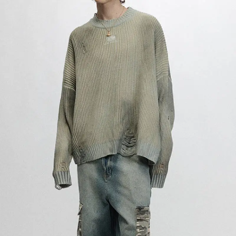 Loose Ripped Sweater-8