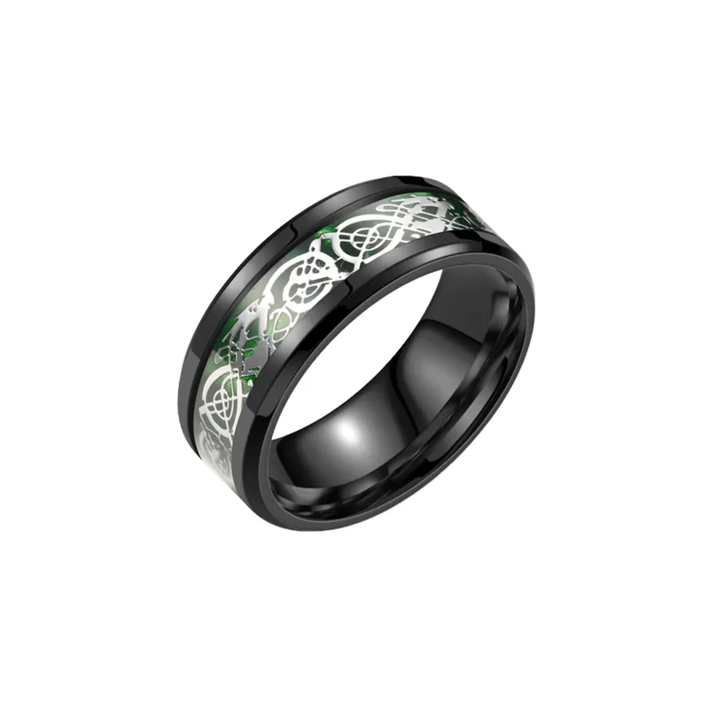 Titanium Steel Dragon Pattern Ring-5