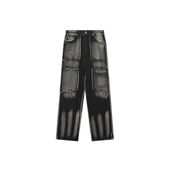 Heavy Craft Cat Whiskers Burr Edge Stitching Jeans