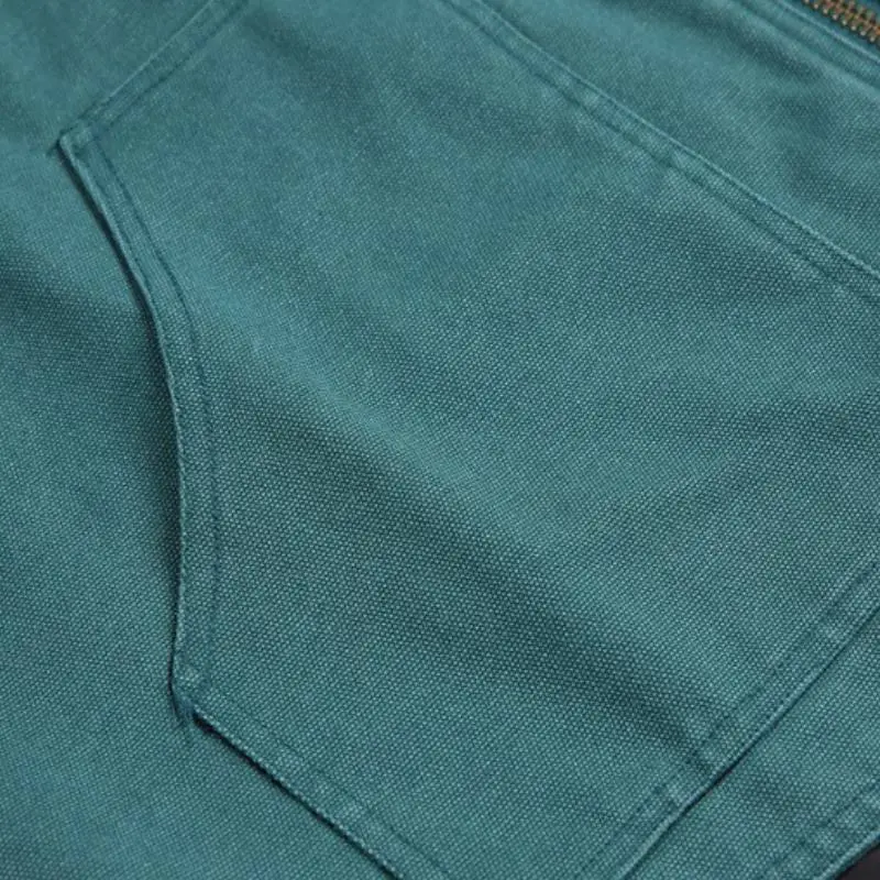 Simple Zipper Cotton Vest-5