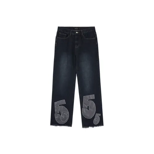 Trendy Hip Hop Patch Wide Leg Jeans