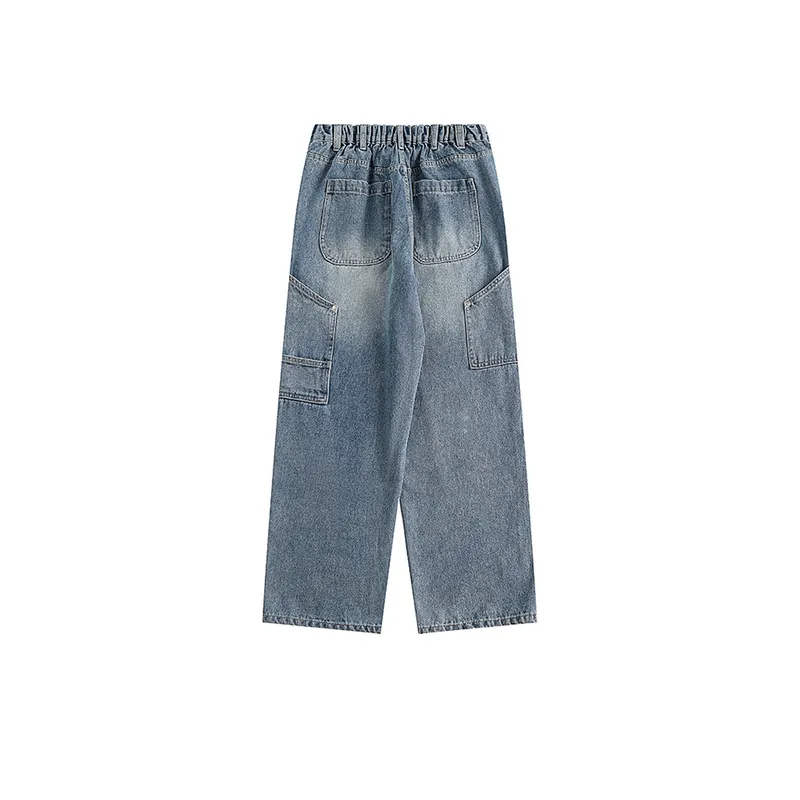 Retro Washed Straight Leg Jeans-1