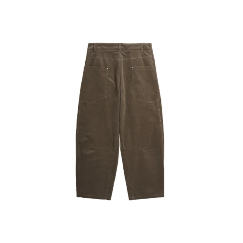 Retro Plain Corduroy Casual Pants-1