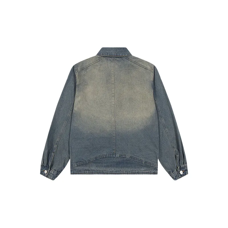 Retro Distress Polyester Jacket-1