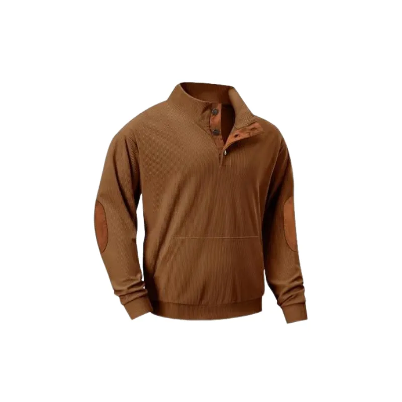Casual Long Sleeve Corduroy Sweatshirt-2
