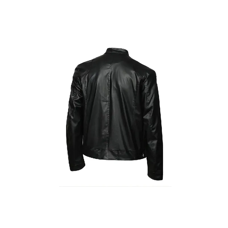 Casual Loose Artificial Leather Jacket-7