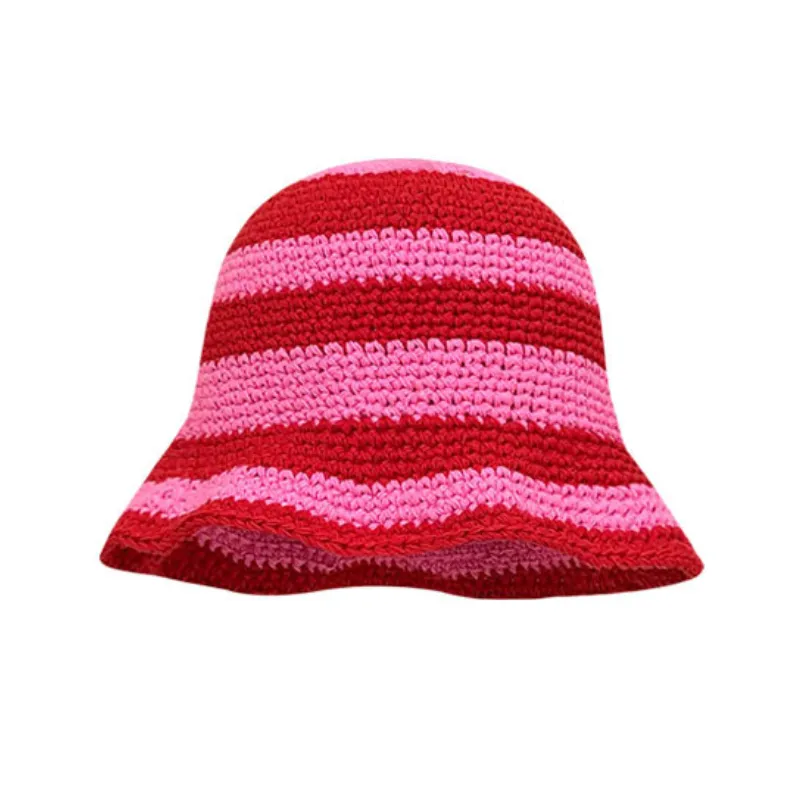 Retro Contrast Color Beanie Women-2