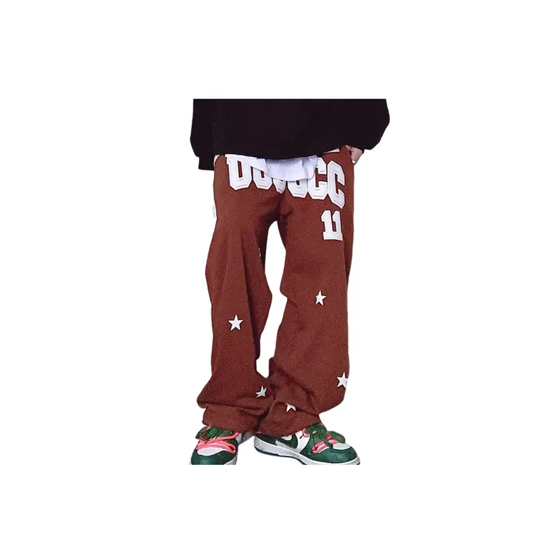 Loose Versatile Foam Printed Trousers-0