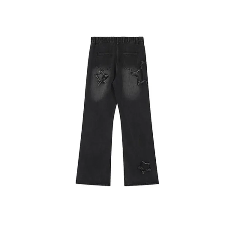 Hip Hop Distressed Straight Jeans-3