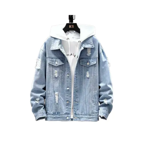 Casual Fashionable Plain Denim Jacket