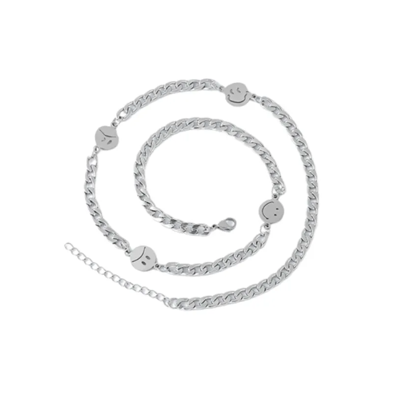 Personality Smiley Face Necklace-0