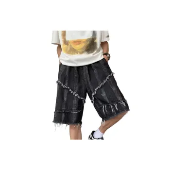 Retro Loose Straight Tie Dyed Shorts