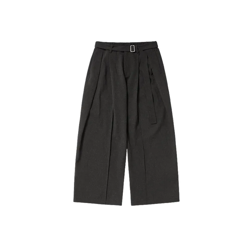 Casual Loose Blended Synthetic Fabrics Suit Trousers-10
