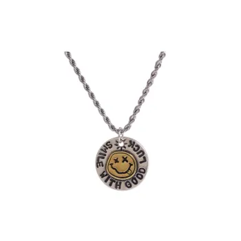 Graffiti Round Smiley Face Necklace