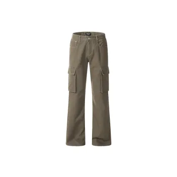 Retro Straight Leg Denim Cargo Pants