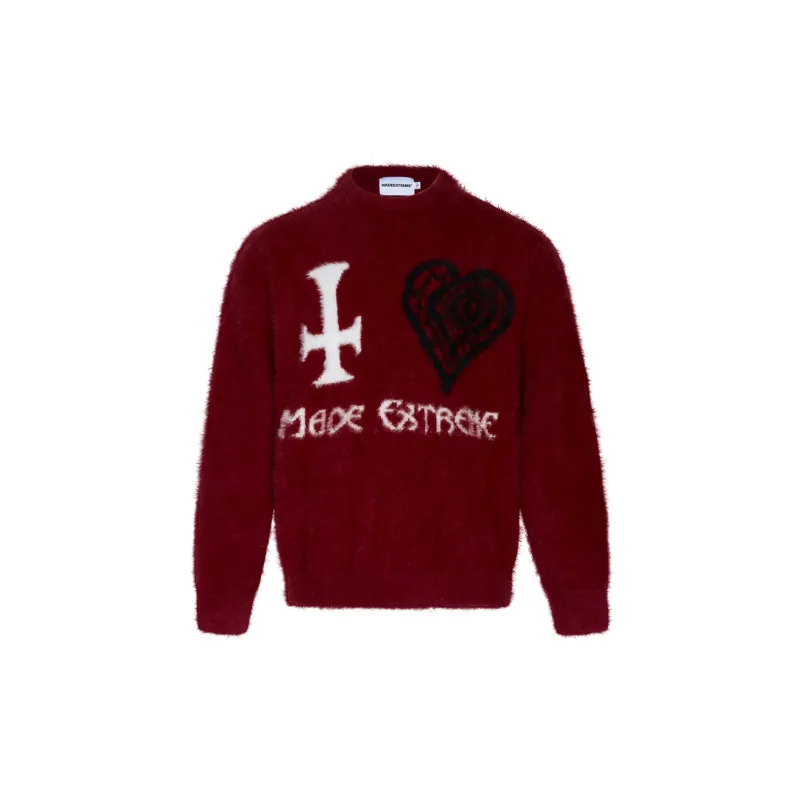 Street Love Knitted Jacquard Casual Soft Waxy Sweater