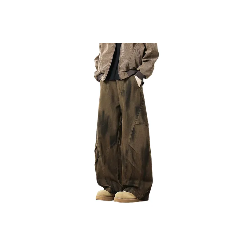 Retro Fashionable Loose Polyester Casual Pants-0