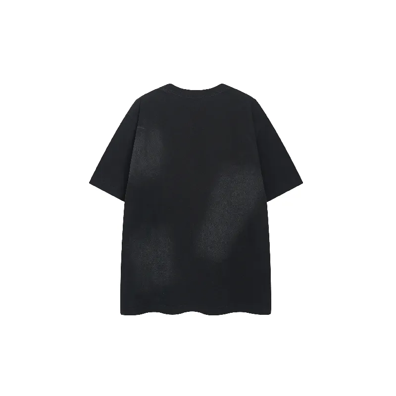 Retro Embroidery Combed Cotton T Shirt-5