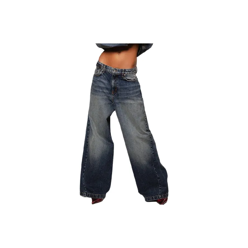 Retro Washed Jeans Women-0