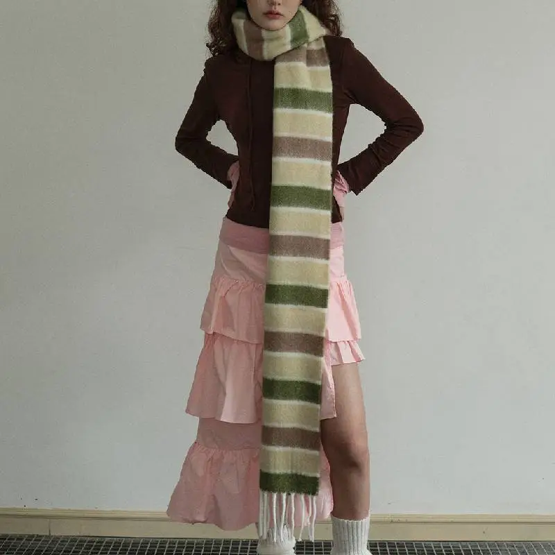 Elegant Fringe Knit Scarf-11