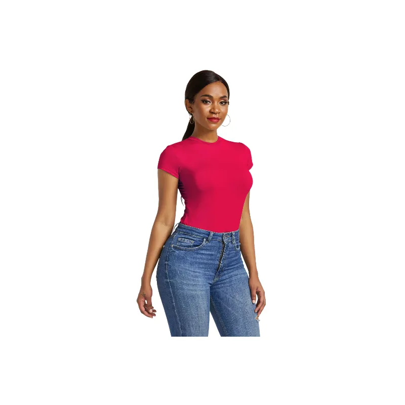 Sexy Plain Polyester Bodysuit Women-4