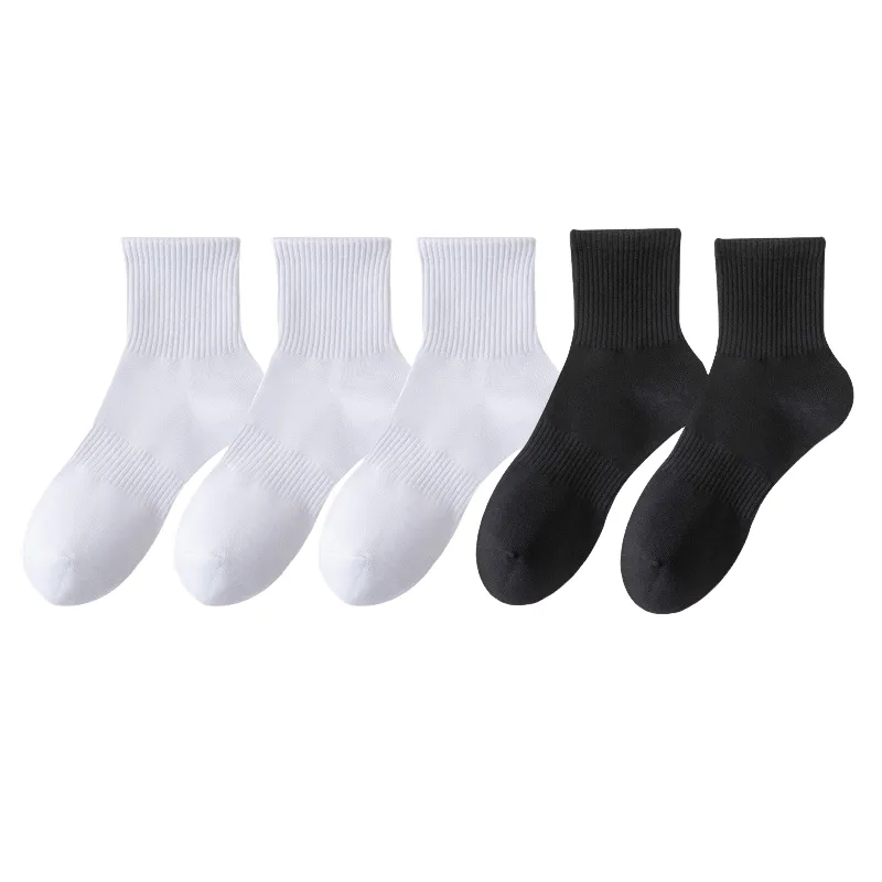 Casual Plain Cotton Mid Calf Sock-2