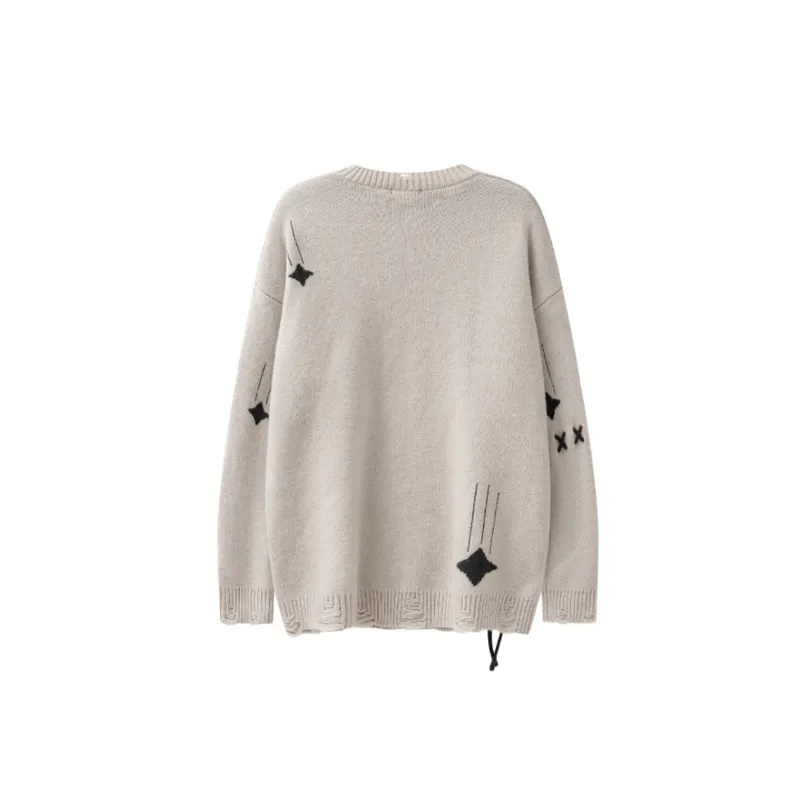 Meteor Falling Loose Crewneck Knitted Sweater-12