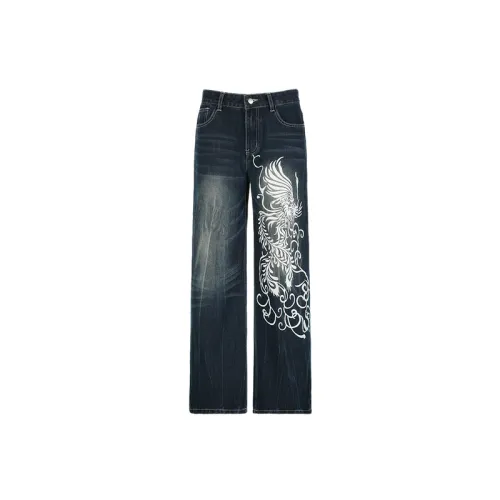 Fashionable Casual Loose Straight Leg Jeans Women
