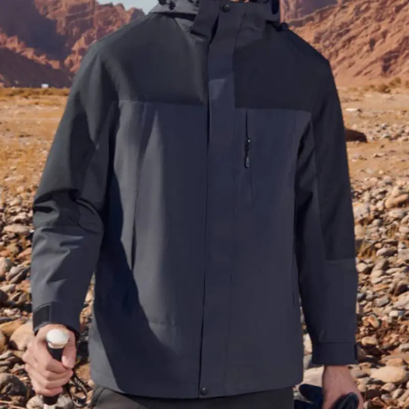 Contrast Color Breathable Polyester Outdoor Jacket Unisex-3