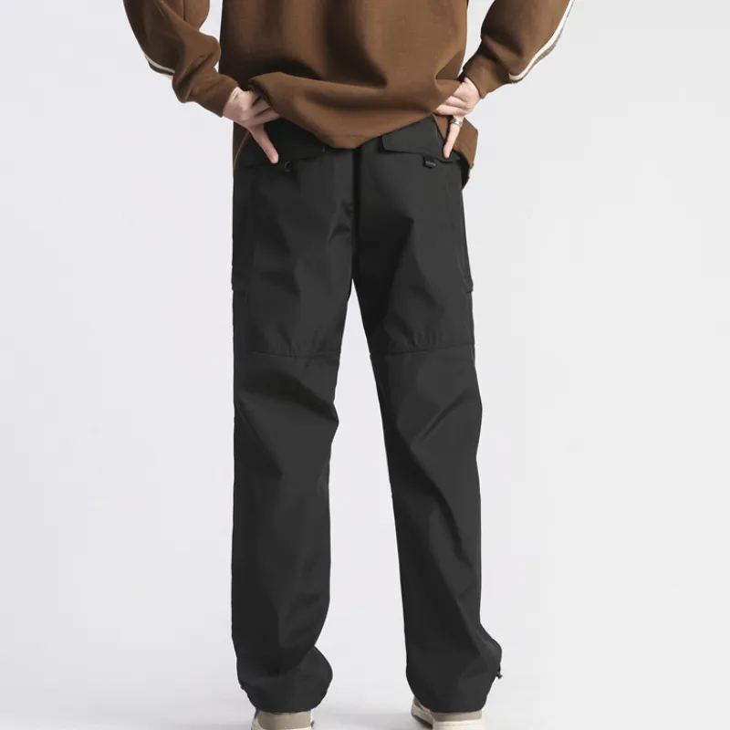 Casual Loose Blended Synthetic Fabrics Cargo Pants-5