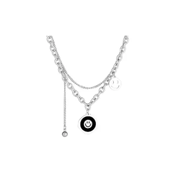 Geometric Smiley Face Necklace