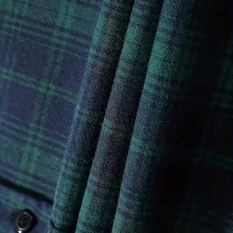Casual Plaid Four Way Stretch Fabric Sweatshirt-4