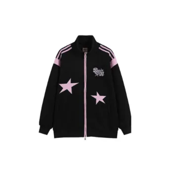 Fashion Brand Star Embroidered Loose Sweatshirt Coat
