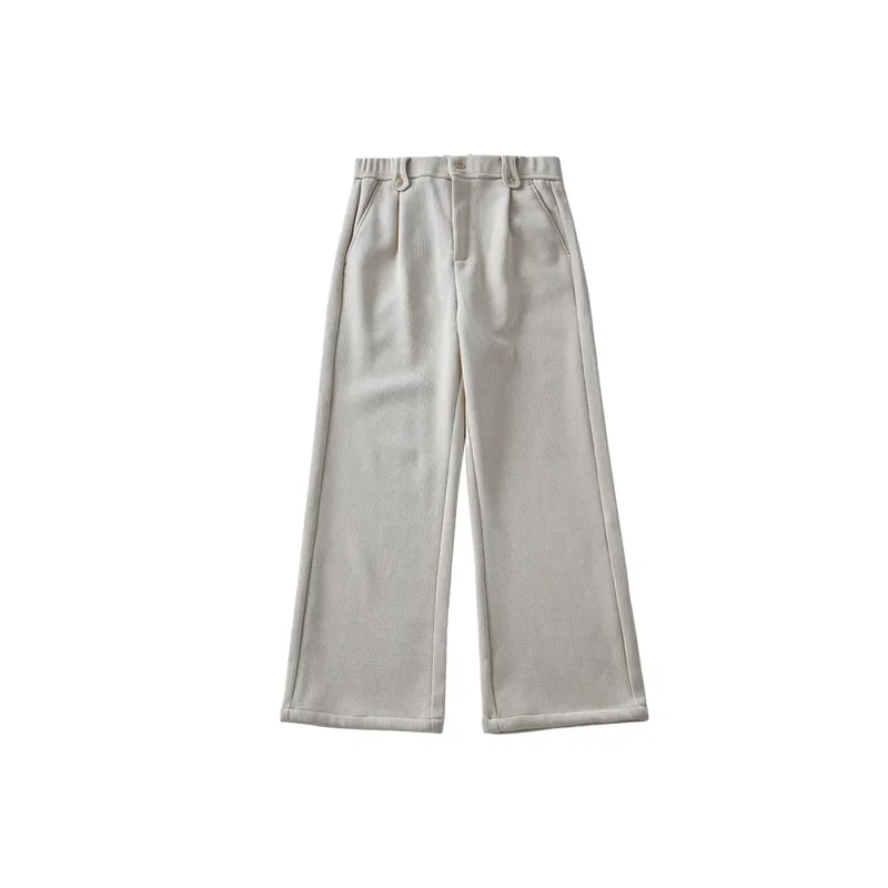 Simple Plain Blended Synthetic Fabrics Casual Pants-0