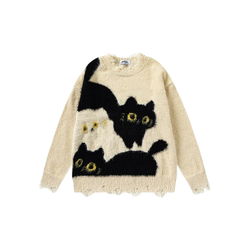 Trendy Retro Ripped Sweater-0