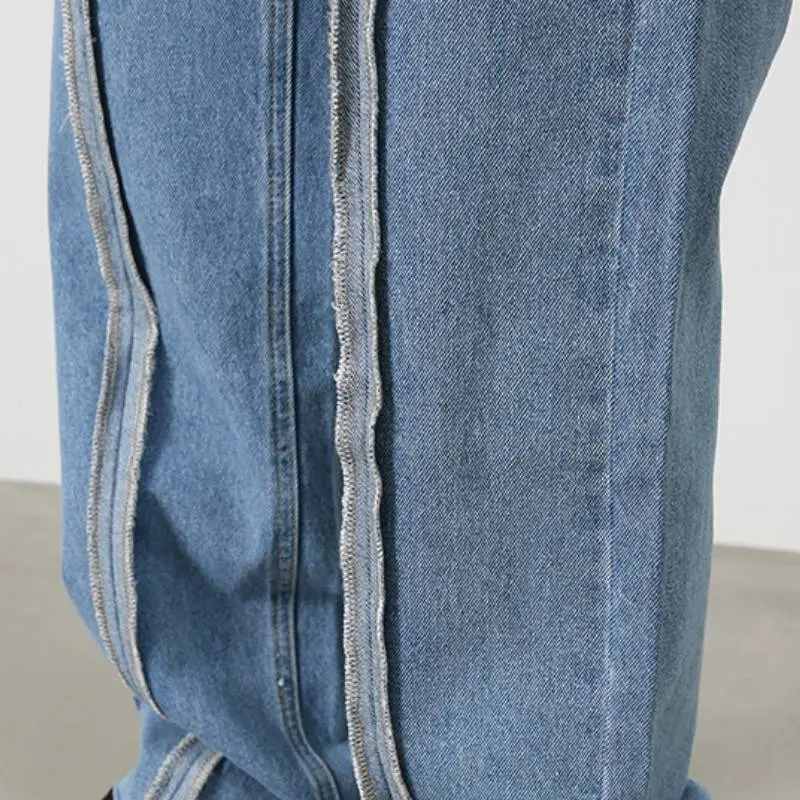 Washed Straight Leg Jeans-4
