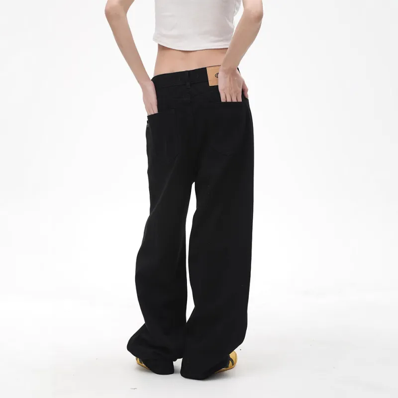 Loose Straight Leg Jeans Women-3