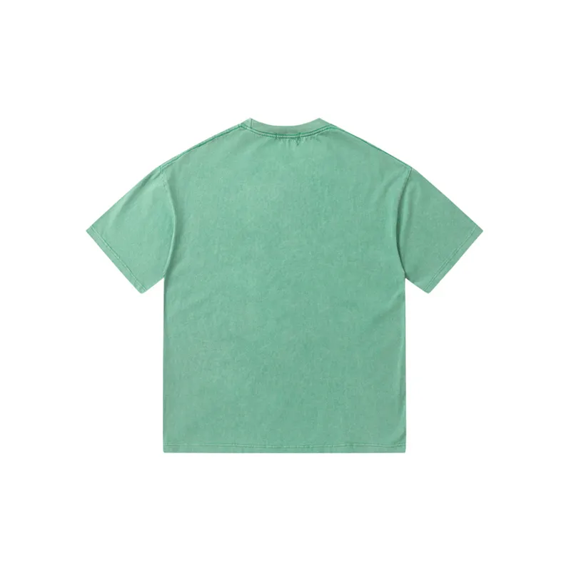 Retro Loose Washed Spray T Shirt-3