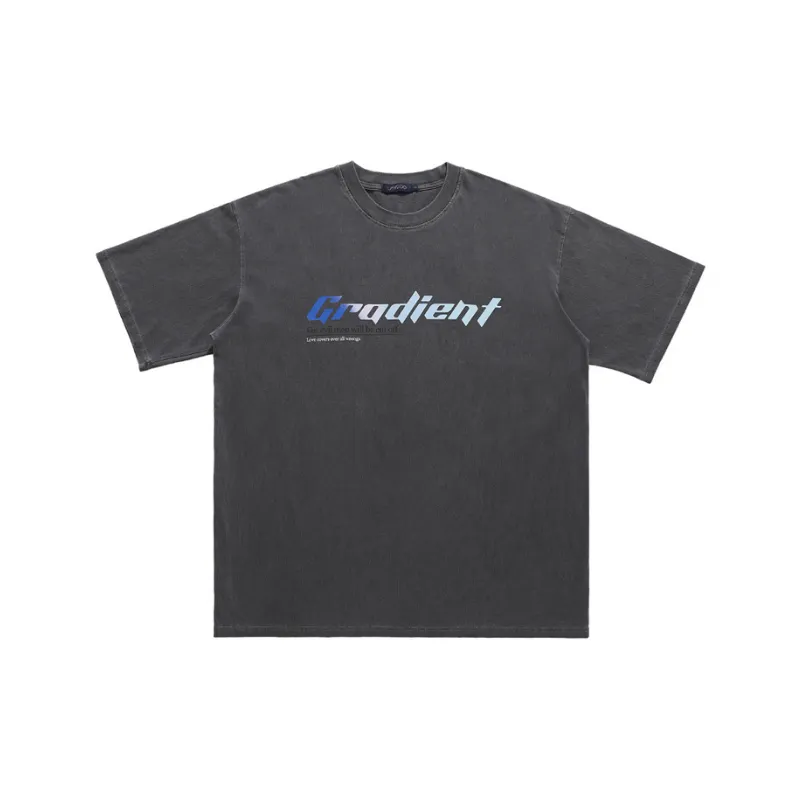 Old Direct Injection Printing Shoulder Loosen T Shirt-0