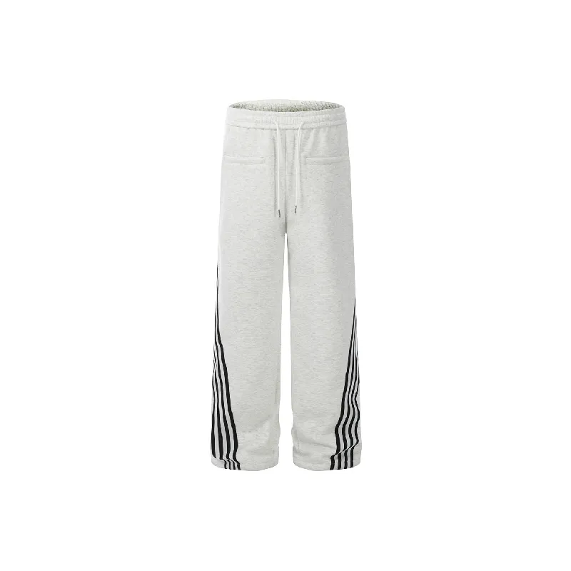 Sporty Loose Cotton Blended Fabric Casual Pants-2