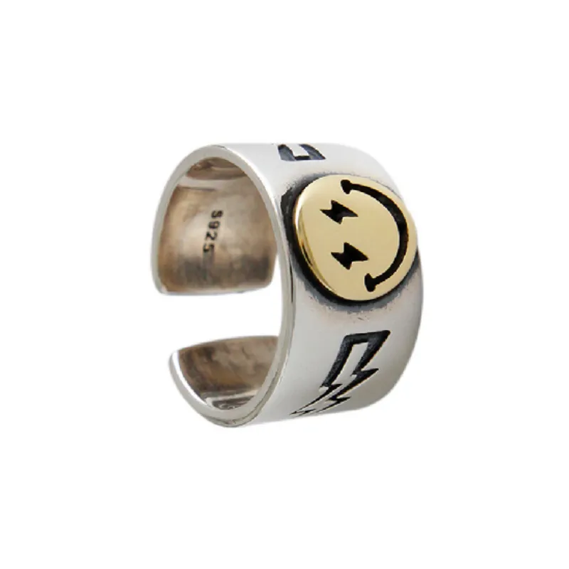 Five Pointed Star Smiley Face Ring-5