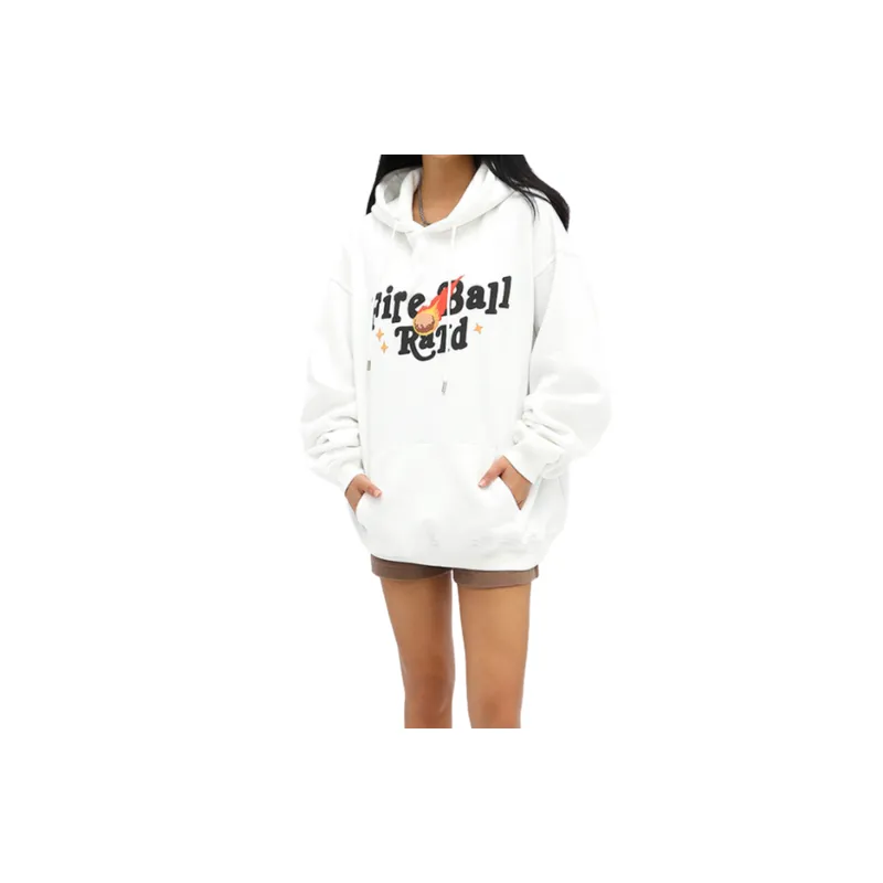 Wave Foam Printed Wear Fleece Loose Hoodie-2