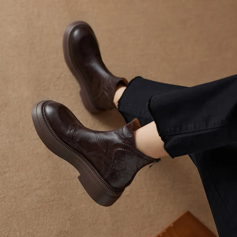 Simple Zipper Martin Boot-2