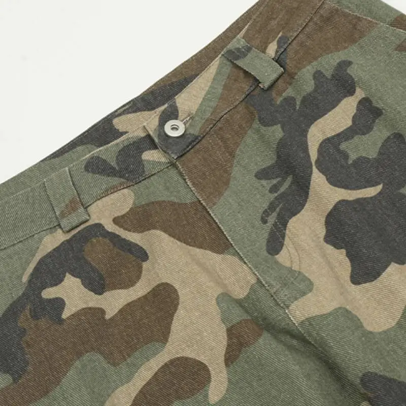 Retro Distress Cotton Cargo Pants-4