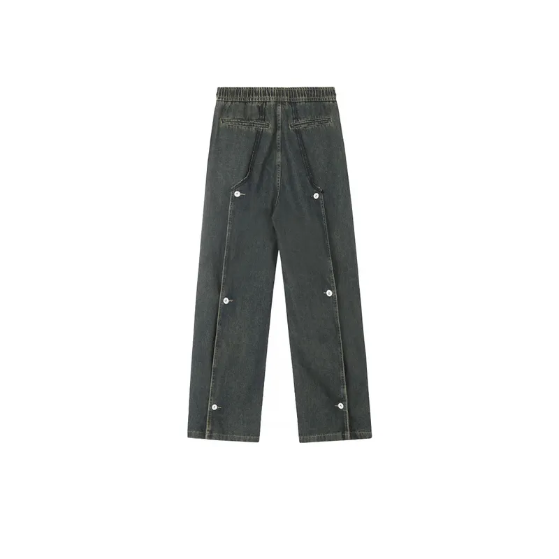 Jiayiku Retro Accordion Stitching Pants-1