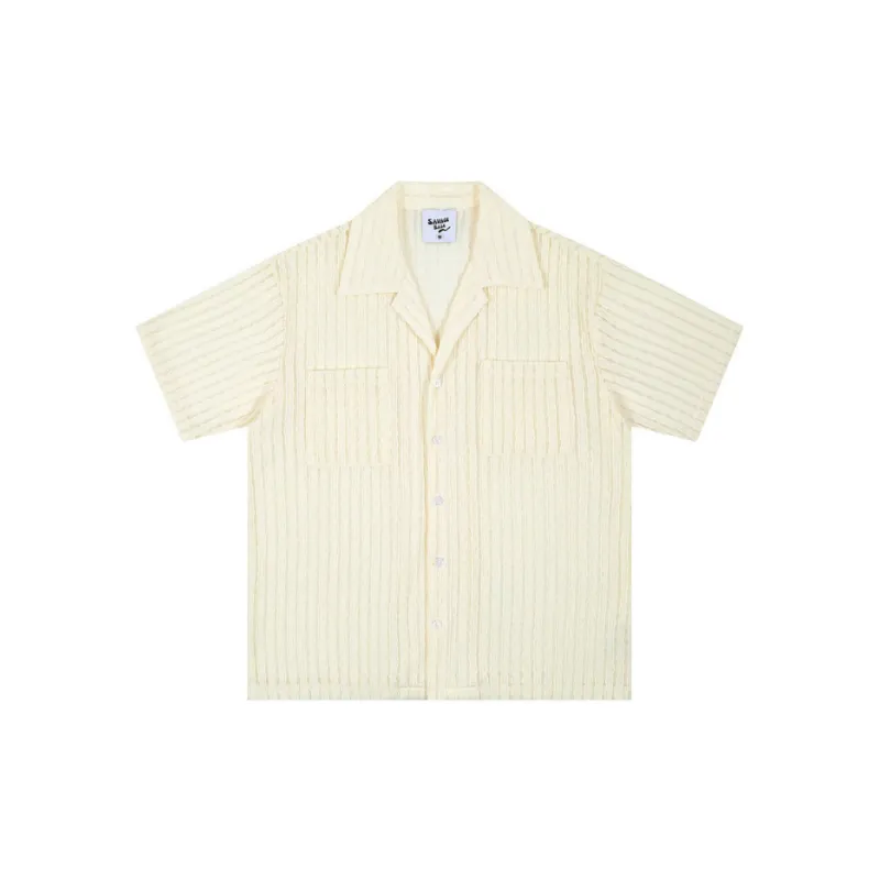 Trendy Hollow Out Polyester Shirt-0