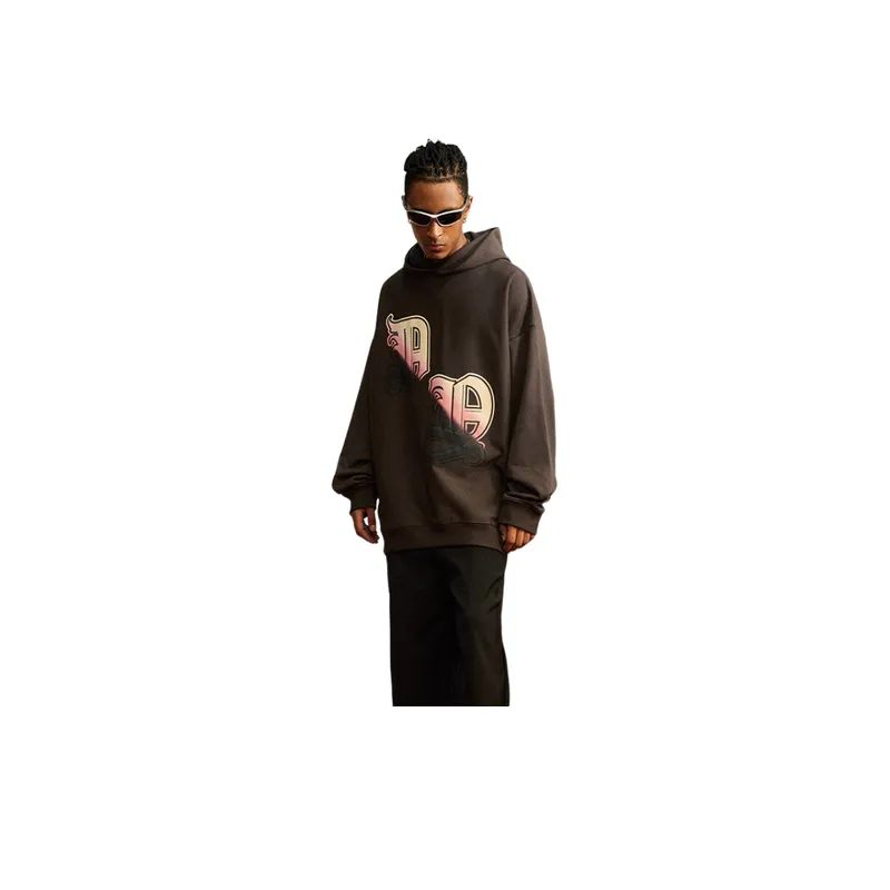 Gradient Print Vintage High Street Ins Hoodie-2